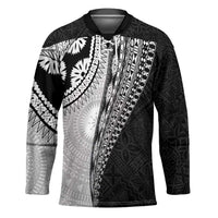 Fijian Masi Tattoos Hockey Jersey with Tapa Tribal Pattern - Polynesian Pride