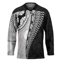 Fijian Masi Tattoos Hockey Jersey with Tapa Tribal Pattern LT03 Unisex White - Polynesian Pride