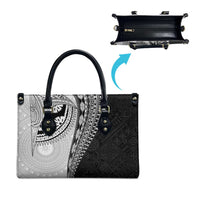 Fijian Masi Tattoos Leather Bag with Tapa Tribal Pattern - Polynesian Pride