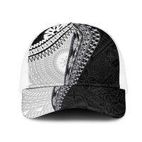 Fijian Masi Tattoos Mesh Trucker Cap with Tapa Tribal Pattern LT03 One Size White White - Polynesian Pride
