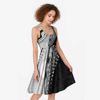 Fijian Masi Tattoos Midi Dress with Tapa Tribal Pattern - Polynesian Pride