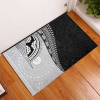 Fijian Masi Tattoos Rubber Doormat with Tapa Tribal Pattern - Polynesian Pride