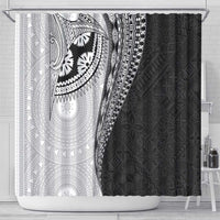 Fijian Masi Tattoos Shower Curtain with Tapa Tribal Pattern - Polynesian Pride