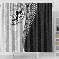 Fijian Masi Tattoos Shower Curtain with Tapa Tribal Pattern - Polynesian Pride