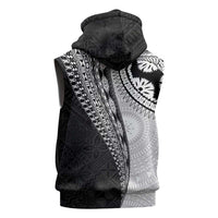 Fijian Masi Tattoos Sleeveless Zip Hoodie with Tapa Tribal Pattern LT03 - Polynesian Pride