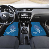 Cook Islands Manihiki Atoll Car Mats Maori Turtle and Polynesian Pattern LT03 Set 2pcs - Front Blue - Polynesian Pride