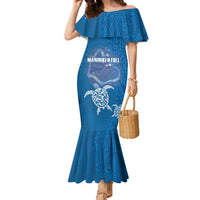 Cook Islands Manihiki Atoll Family Matching Mermaid Dress and Hawaiian Shirt Maori Turtle and Polynesian Pattern