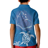 Cook Islands Manihiki Atoll Kid Polo Shirt Maori Turtle and Polynesian Pattern