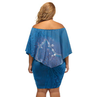 Cook Islands Manihiki Atoll Off Shoulder Short Dress Maori Turtle and Polynesian Pattern LT03 - Polynesian Pride