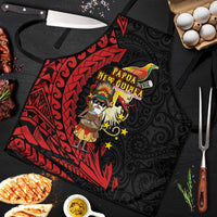 Papua New Guinea Christmas Apron Funny Melanesian Santa with Bird-of-paradise Tribal Style - Polynesian Pride