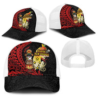 Papua New Guinea Christmas Baseball Net Cap Funny Melanesian Santa with Bird-of-paradise Tribal Style - Polynesian Pride