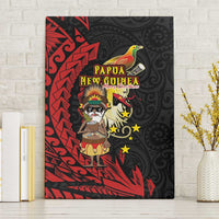 Papua New Guinea Christmas Canvas Wall Art Funny Melanesian Santa with Bird-of-paradise Tribal Style - Polynesian Pride