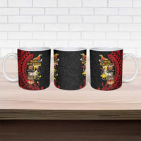 Papua New Guinea Christmas Ceramic Mug Funny Melanesian Santa with Bird-of-paradise Tribal Style - Polynesian Pride