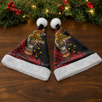 Papua New Guinea Christmas Santa Hat Funny Melanesian Santa with Bird-of-paradise Tribal Style - Polynesian Pride