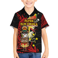 Papua New Guinea Christmas Hawaiian Shirt Funny Melanesian Santa with Bird-of-paradise Tribal Style - Polynesian Pride