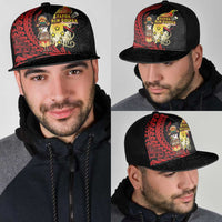 Papua New Guinea Christmas Mesh Trucker Cap Funny Melanesian Santa with Bird-of-paradise Tribal Style - Polynesian Pride