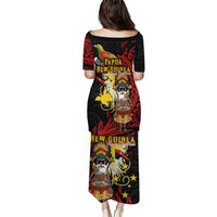 Papua New Guinea Christmas Puletasi Funny Melanesian Santa with Bird-of-paradise Tribal Style - Polynesian Pride