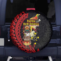 Papua New Guinea Christmas Spare Tire Cover Funny Melanesian Santa with Bird-of-paradise Tribal Style - Polynesian Pride
