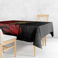 Papua New Guinea Christmas Tablecloth Funny Melanesian Santa with Bird-of-paradise Tribal Style - Polynesian Pride