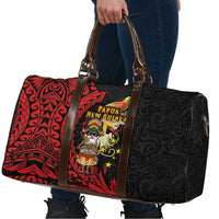 Papua New Guinea Christmas Travel Bag Funny Melanesian Santa with Bird-of-paradise Tribal Style - Polynesian Pride