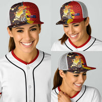 Australia and Papua New Guinea Together Baseball Net Cap Bird-of-paradise and Kangaroo with Oro Tapa and Aboriginal Art Motifs - Polynesian Pride