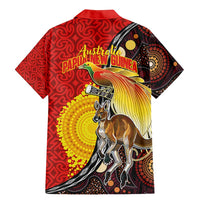 Australia and Papua New Guinea Together Family Matching Mermaid Dress and Hawaiian Shirt Bird-of-paradise and Kangaroo with Oro Tapa and Aboriginal Art Motifs - Polynesian Pride