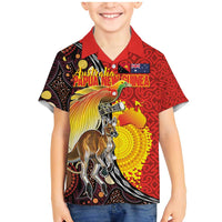 Australia and Papua New Guinea Together Family Matching Mermaid Dress and Hawaiian Shirt Bird-of-paradise and Kangaroo with Oro Tapa and Aboriginal Art Motifs - Polynesian Pride