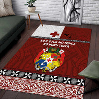 Tongan Culture Area Rug Ngatu Art Tattoo and Emblem of Tonga LT03 Red - Polynesian Pride