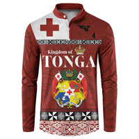 Tongan Culture Button Sweatshirt Ngatu Art Tattoo and Emblem of Tonga LT03 Red - Polynesian Pride