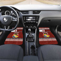 Tongan Culture Car Mats Ngatu Art Tattoo and Emblem of Tonga LT03 Set 2pcs - Front Red - Polynesian Pride