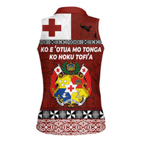 Tongan Culture Women Sleeveless Polo Shirt Ngatu Art Tattoo and Emblem of Tonga