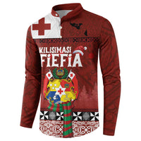 Tongan Christmas Button Sweatshirt Kilisimasi Fiefia with Ngatu Art Tattoo LT03 - Polynesian Pride