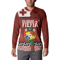 Tongan Christmas Button Sweatshirt Kilisimasi Fiefia with Ngatu Art Tattoo LT03 - Polynesian Pride