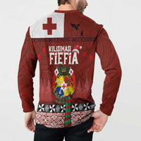 Tongan Christmas Button Sweatshirt Kilisimasi Fiefia with Ngatu Art Tattoo LT03 - Polynesian Pride