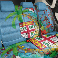Fijians Iguana Tagimoucia Christmas Back Car Seat Cover Christmas Palm Tree and Hibiscus