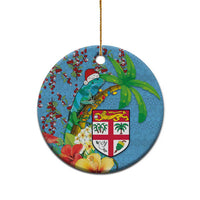 Fijians Iguana Tagimoucia Christmas Ceramic Ornament Christmas Palm Tree and Hibiscus