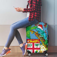 Fijians Iguana Tagimoucia Christmas Luggage Cover Christmas Palm Tree and Hibiscus