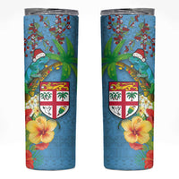 Fijians Iguana Tagimoucia Christmas Skinny Tumbler Christmas Palm Tree and Hibiscus
