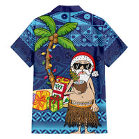 The Funny Santa Wears Sulu Christmas Family Matching Puletasi and Hawaiian Shirt Fijian Christmas Palm Tree With Masi Art Tattoo