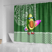 Hawaii Shower Curtain Aloha Funny Avocado Mix Kakau Hawaiian Tribal LT03 - Polynesian Pride