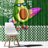 Hawaii Window Curtain Aloha Funny Avocado Mix Kakau Hawaiian Tribal LT03 - Polynesian Pride