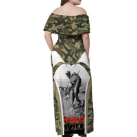 New Zealand and Australia ANZAC Day Family Matching Off Shoulder Maxi Dress and Hawaiian Shirt Koala and Kiwi Bird Soldier Gallipoli Camouflage Style LT03 - Polynesian Pride