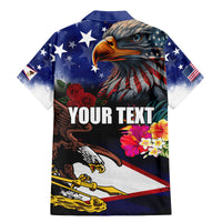 United States and American Samoa Family Matching Mermaid Dress and Hawaiian Shirt Bald Eagle Rose and Hibiscus Flower