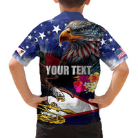 Personalised United States and American Samoa Hawaiian Shirt Bald Eagle Rose and Hibiscus Flower LT03 - Polynesian Pride