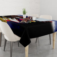 Personalised United States and American Samoa Tablecloth Bald Eagle Rose and Hibiscus Flower LT03 - Polynesian Pride