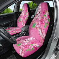 Hawaii Aloha Turtle Hibiscus and Leaves Car Seat Cover with Polynesian and Kakau Tattoos Rose Color - Polynesian Pride