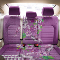 Hawaii Aloha Turtle Hibiscus and Leaves Back Car Seat Cover with Polynesian and Kakau Tattoos Lilac Color - Polynesian Pride