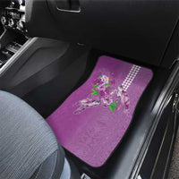 Hawaii Aloha Turtle Hibiscus and Leaves Car Mats with Polynesian and Kakau Tattoos Lilac Color - Polynesian Pride