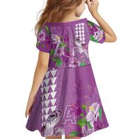 Hawaii Aloha Turtle Hibiscus and Leaves Family Matching Off Shoulder Maxi Dress and Hawaiian Shirt with Polynesian and Kakau Tattoos Lilac Color - Polynesian Pride
