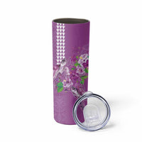 Hawaii Aloha Turtle Hibiscus and Leaves Skinny Tumbler with Polynesian and Kakau Tattoos Lilac Color - Polynesian Pride